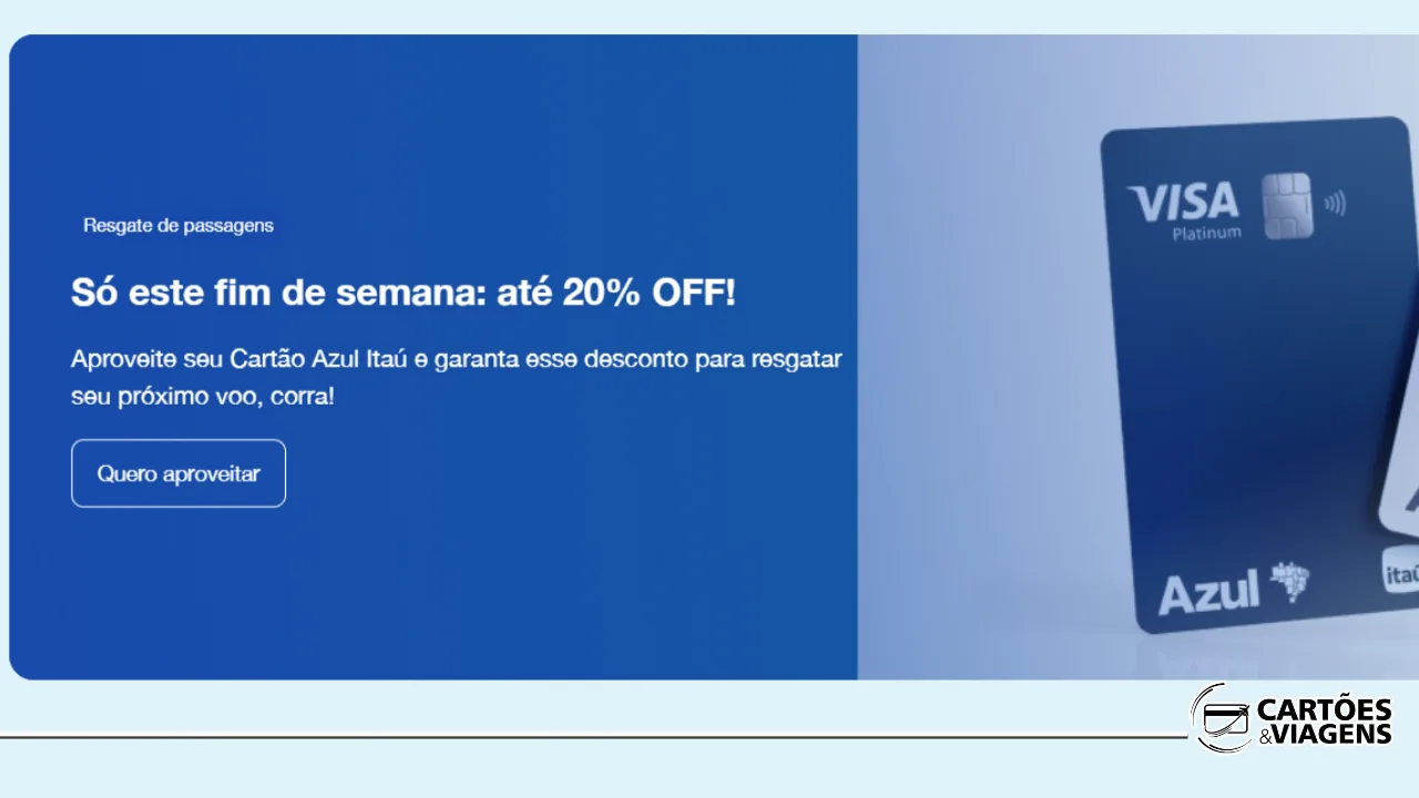 Passagens aéreas Azul com desconto: até 20% OFF em voos nacionais com pontos