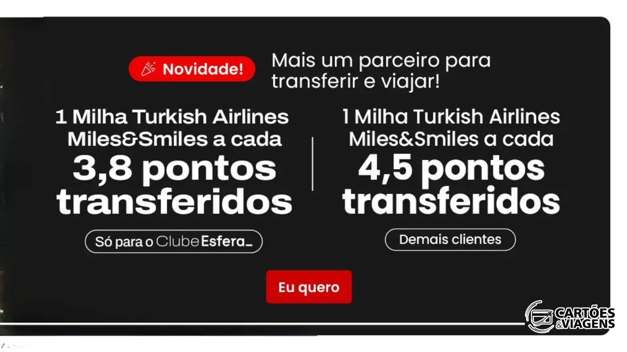 Turkish Airlines e Esfera: como transferir pontos e aproveitar o programa Miles&Smiles