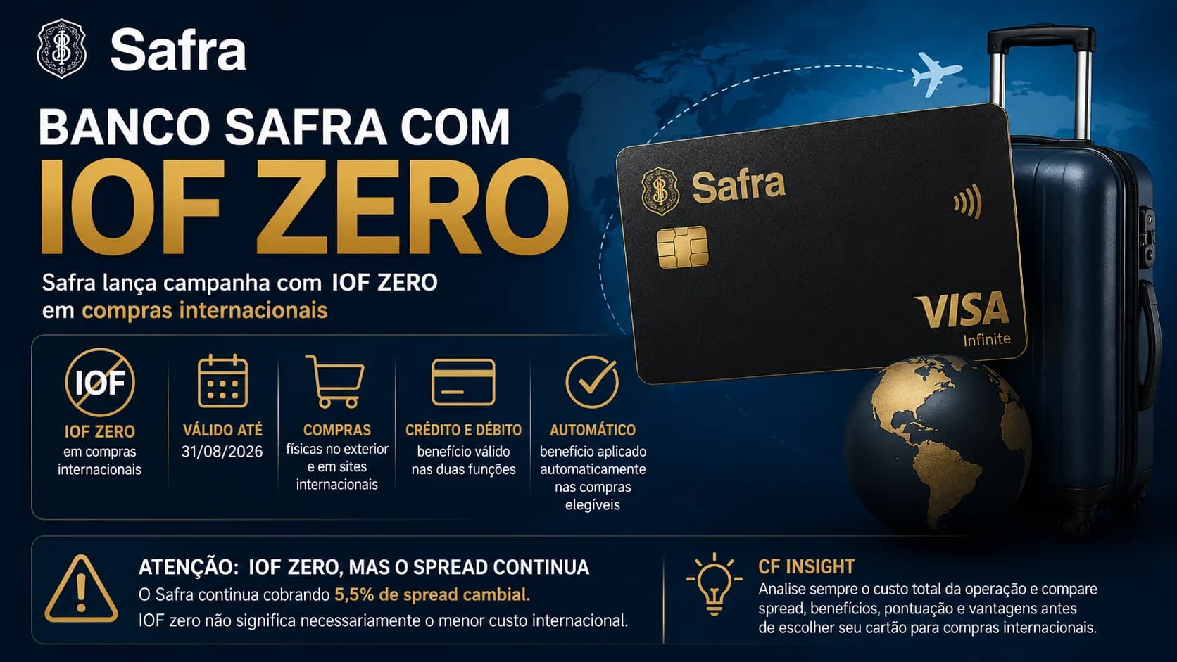 Banco Safra com IOF ZERO: entenda como funciona a nova campanha para compras internacionais