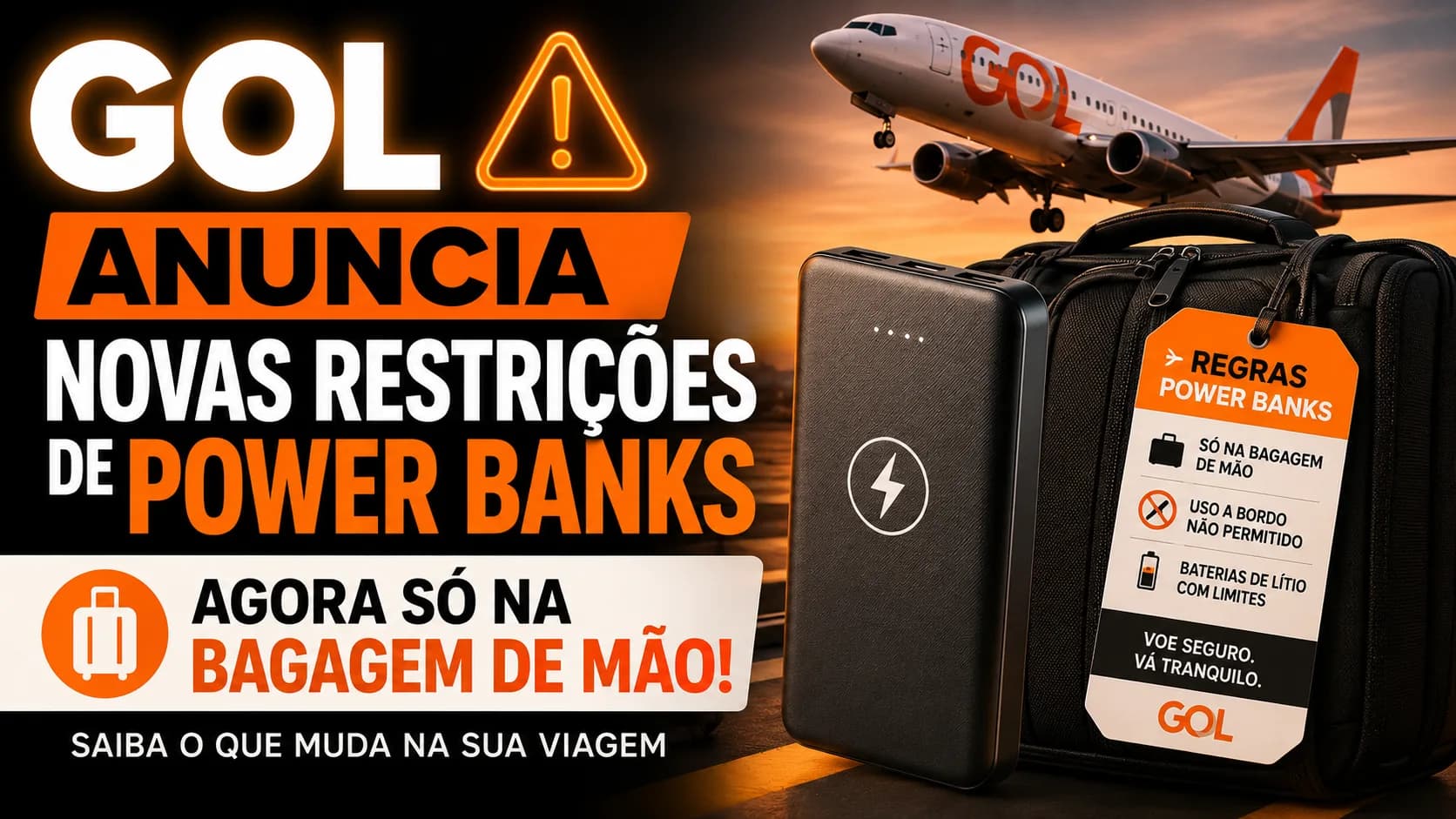 GOL anuncia novas restrições de Power Banks : Nova Regra em 2026