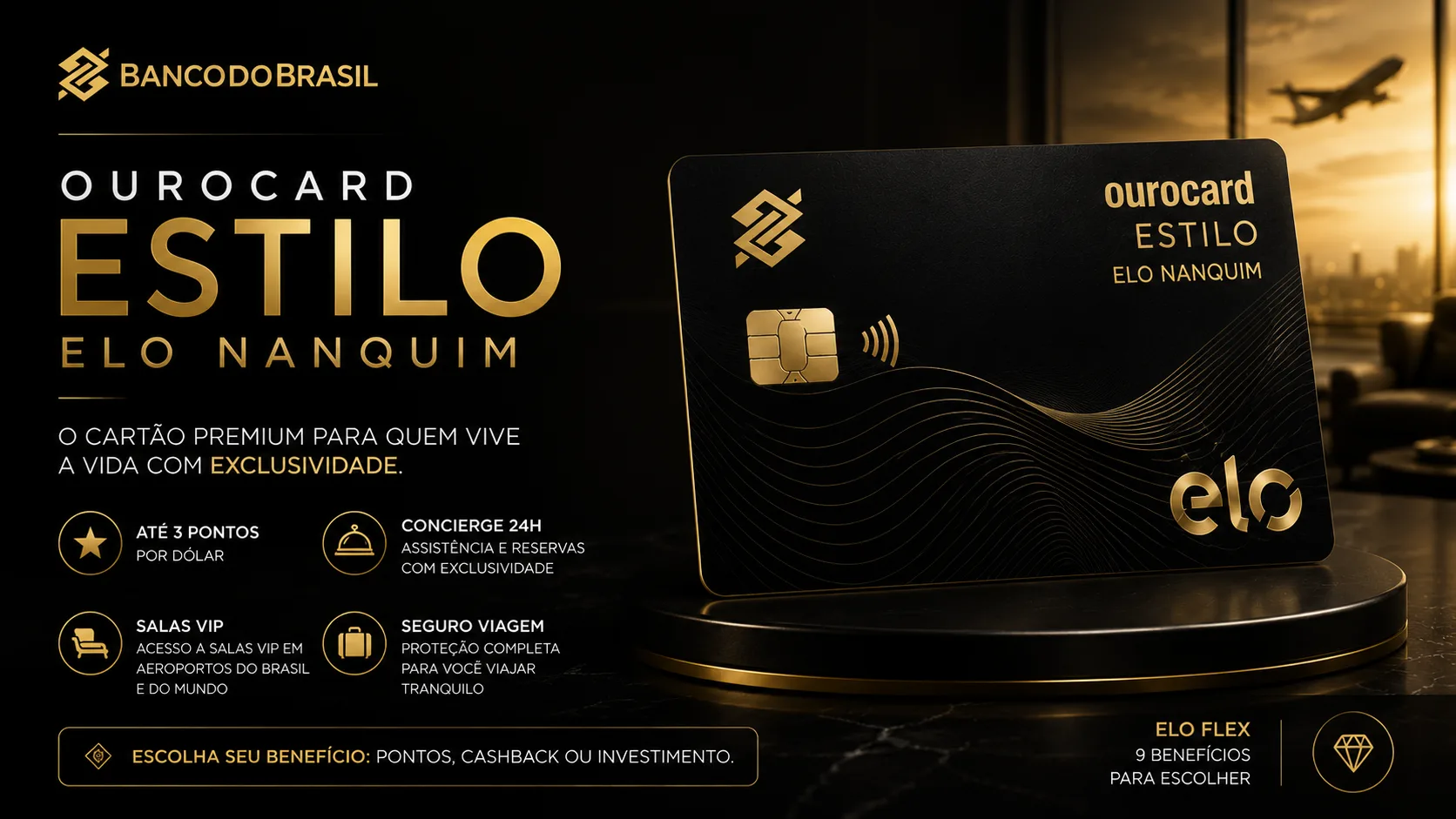 BB Ourocard Estilo Elo Nanquim vale a pena? Benefícios premium, salas VIP e concierge