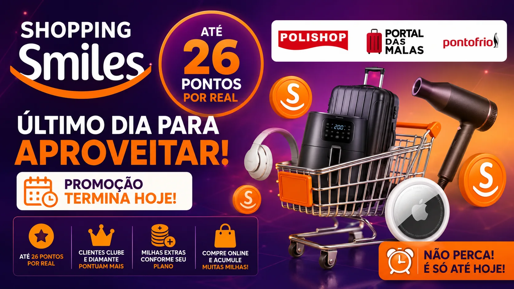 Shopping Smiles até 26 Pontos por Real: Último Dia para Aproveitar a Promoção