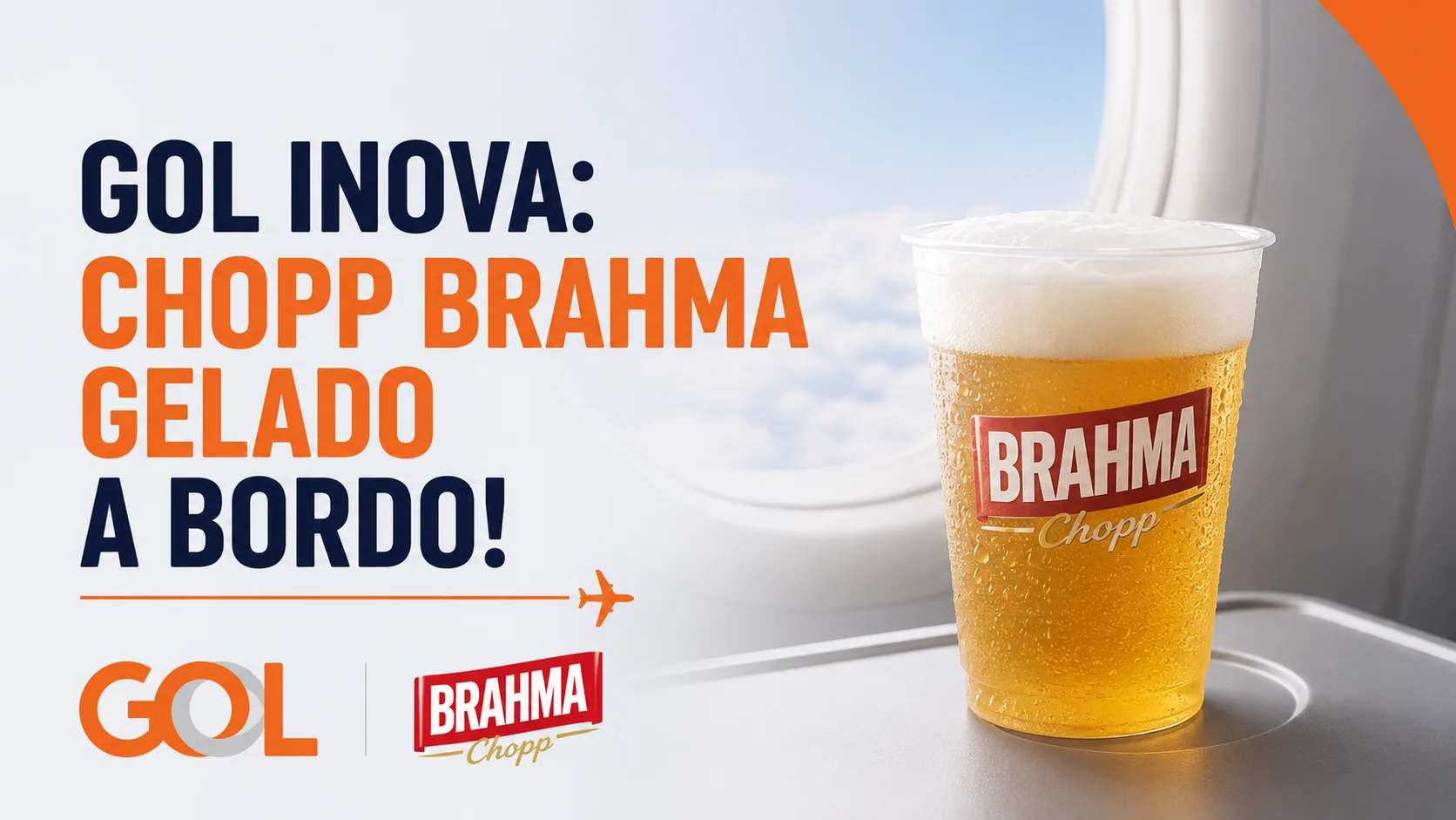 Chopp Brahma a Bordo da GOL: Companhia Inova e Passa a Servir a Bebida Gelada Durante os Voos