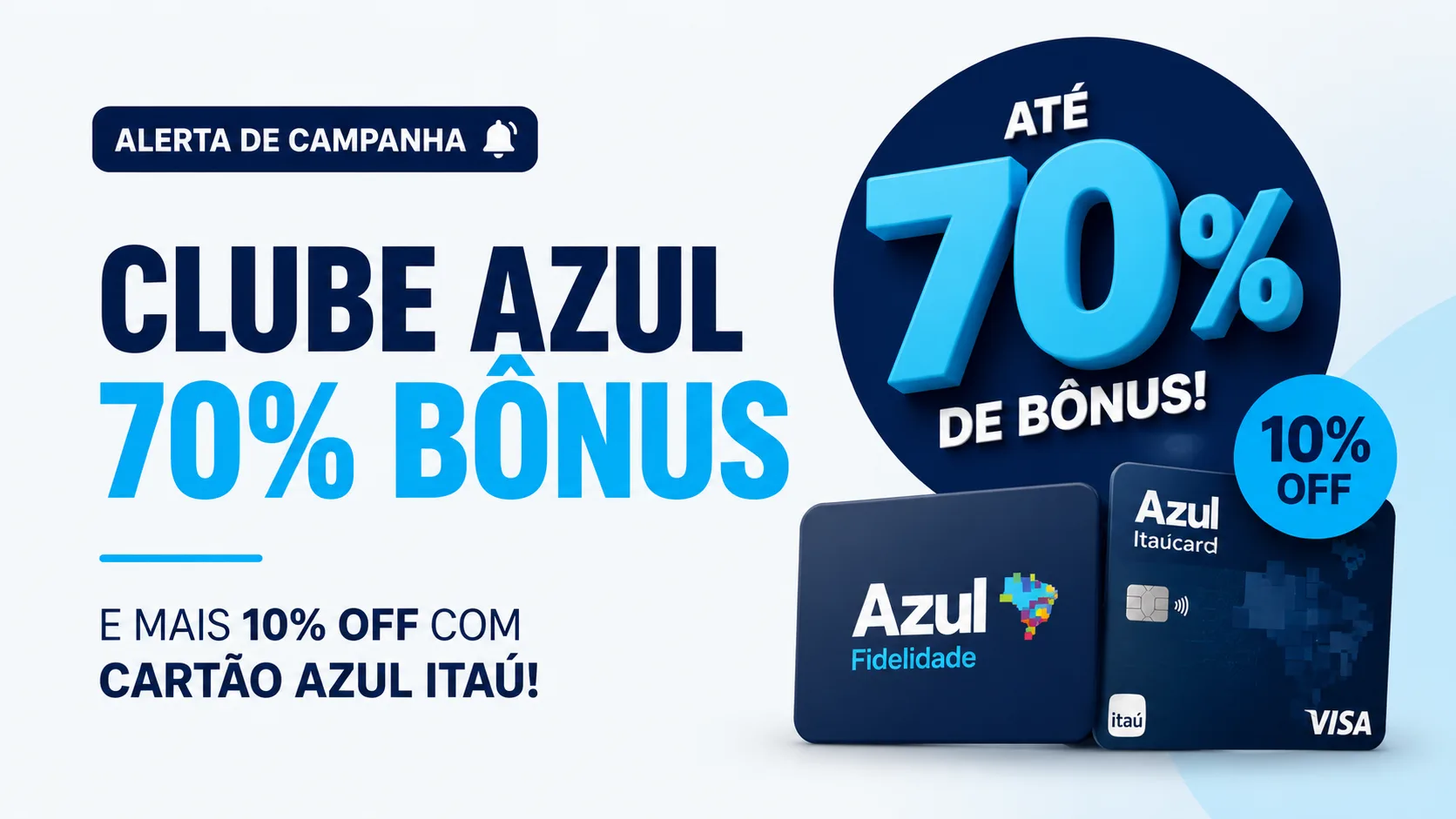Clube Azul 70% Bônus: Nova Promoção Garante Até 70% de Pontos Extras na Adesão