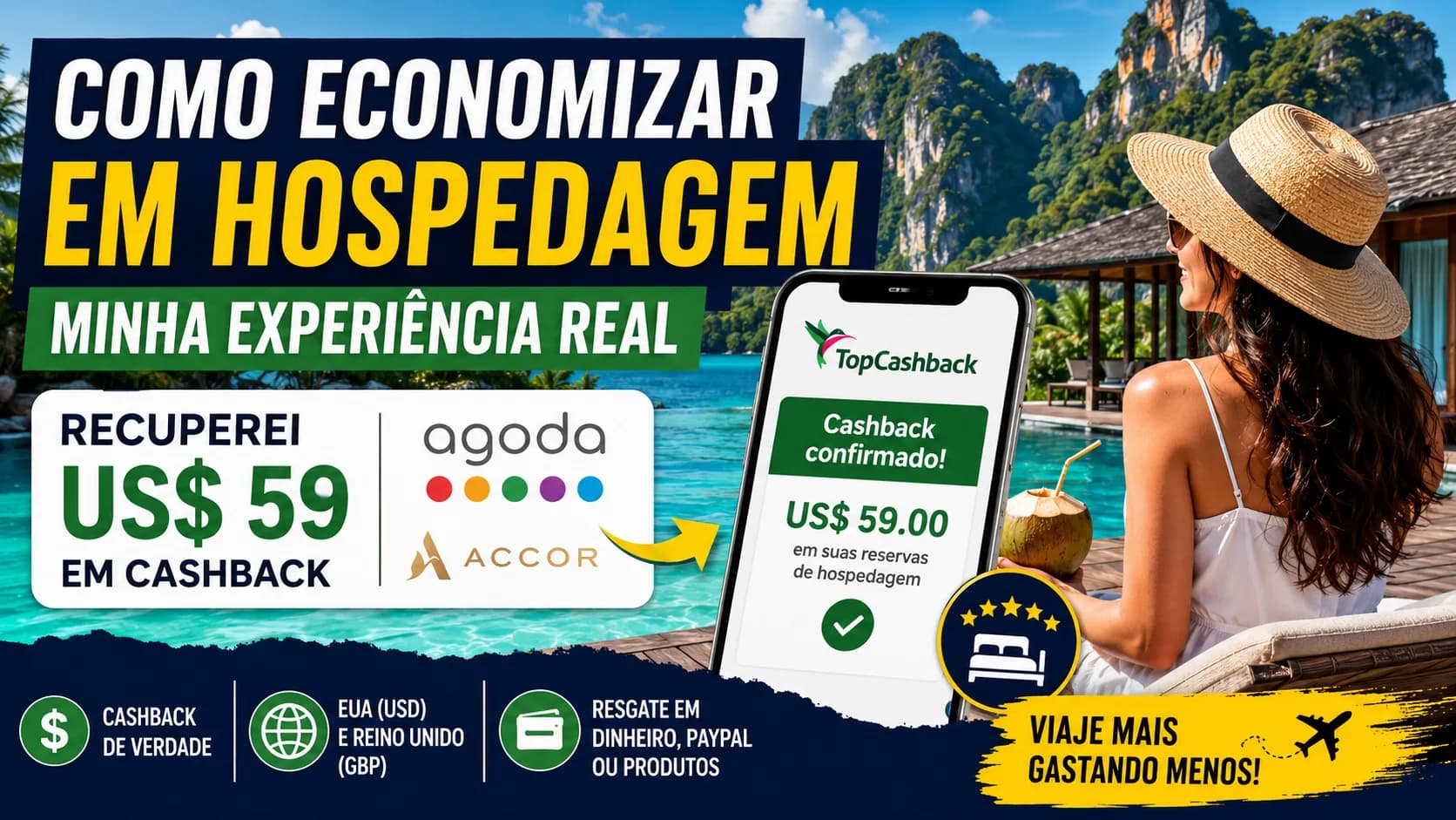 Como Economizar em Hospedagem: Minha Experiência Recuperando US$ 59 com o TopCashback
