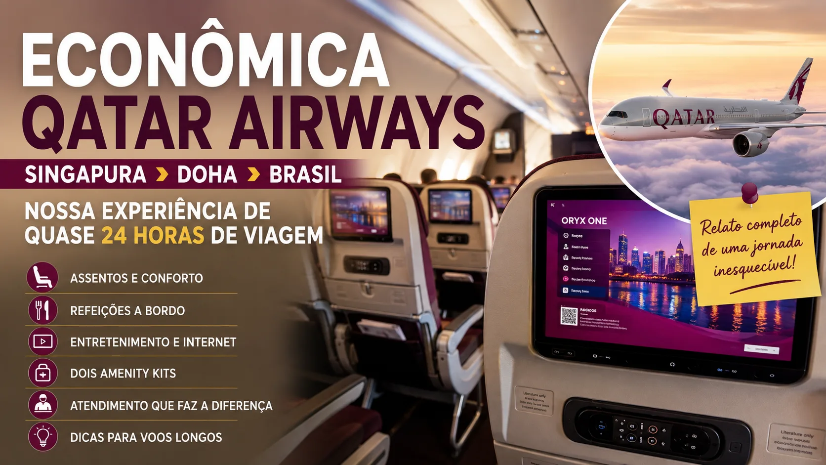 Econômica Qatar: Nossa Experiência em Quase 24 Horas de Viagem Entre Singapura, Doha e Brasil