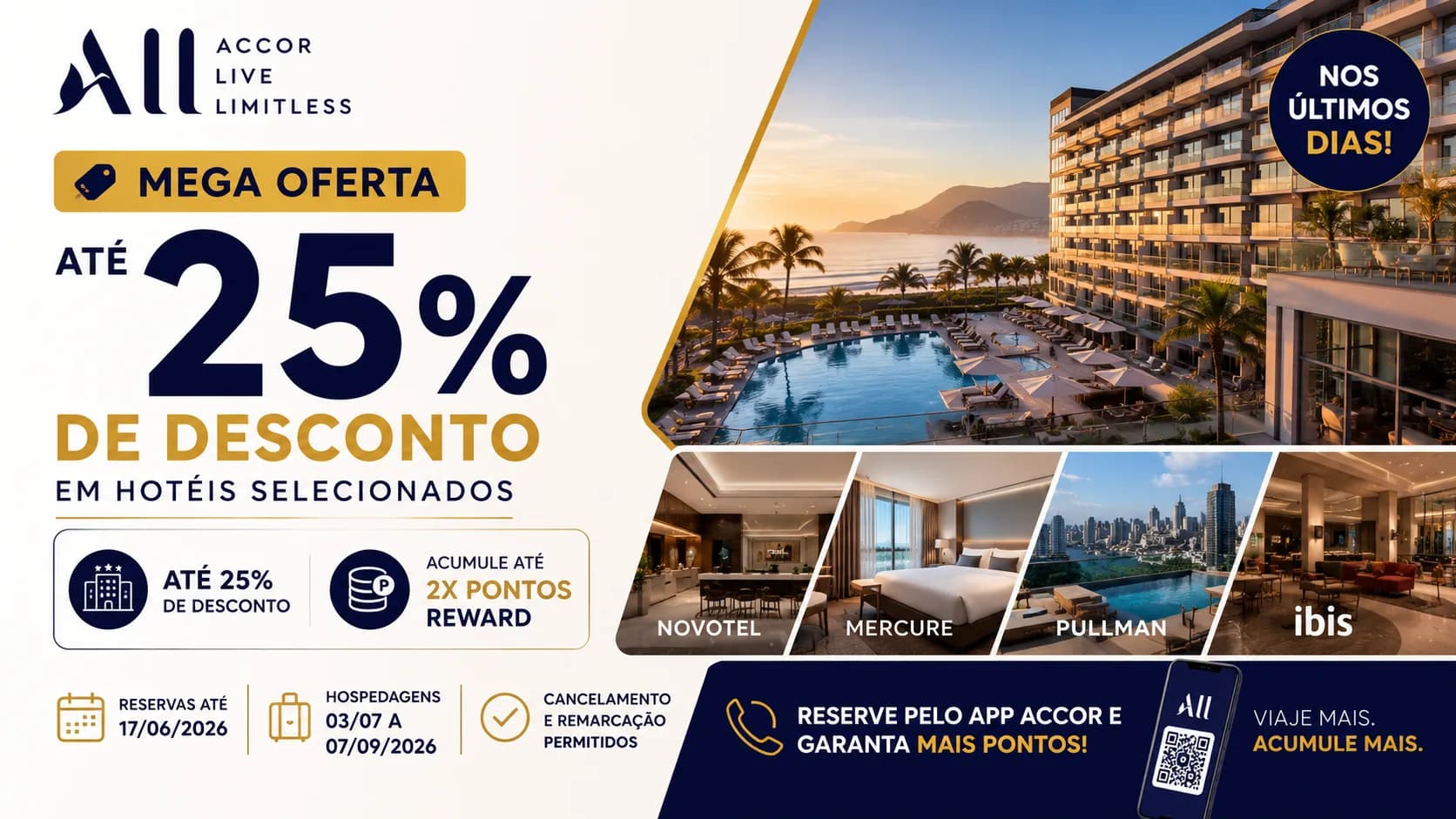 Mega Oferta ALL Accor: Últimos Dias para Reservar Hotéis com Até 25% de Desconto