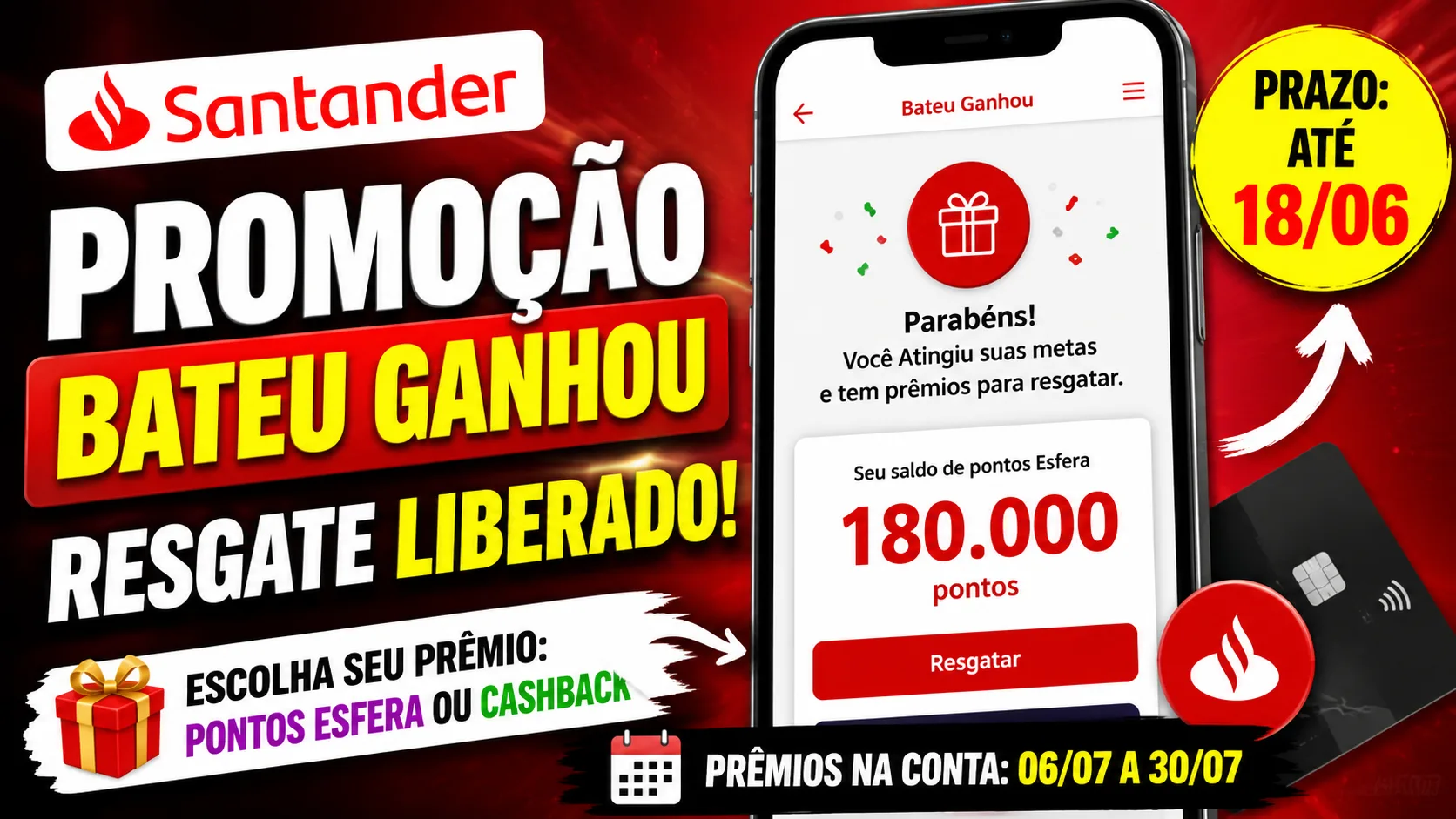 Promoção Bateu Ganhou Santander: Resgate dos Prêmios Já Está Liberado; Veja Como Fazer