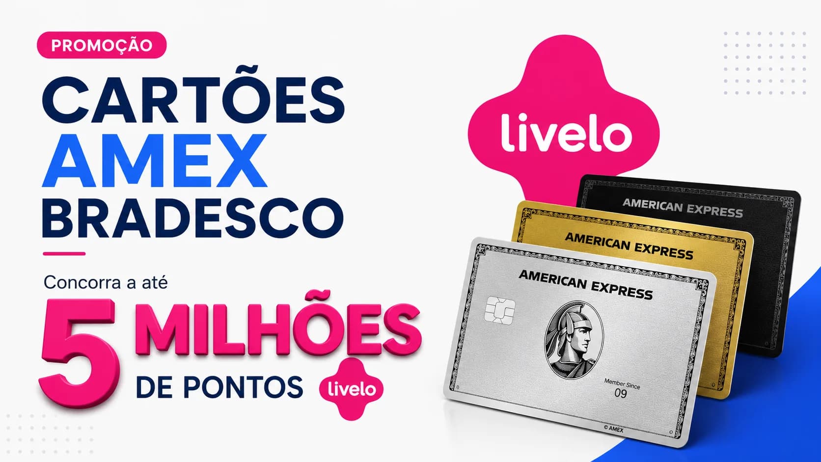 Promoção Cartões Amex Bradesco: Concorra a Até 5 Milhões de Pontos Livelo