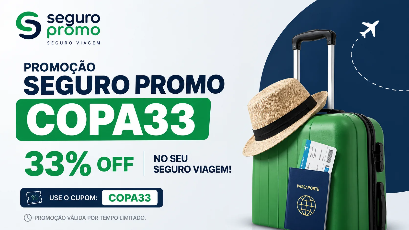 Promoção Seguro Promo COPA33: Ganhe 33% OFF no Seguro Viagem em 2026