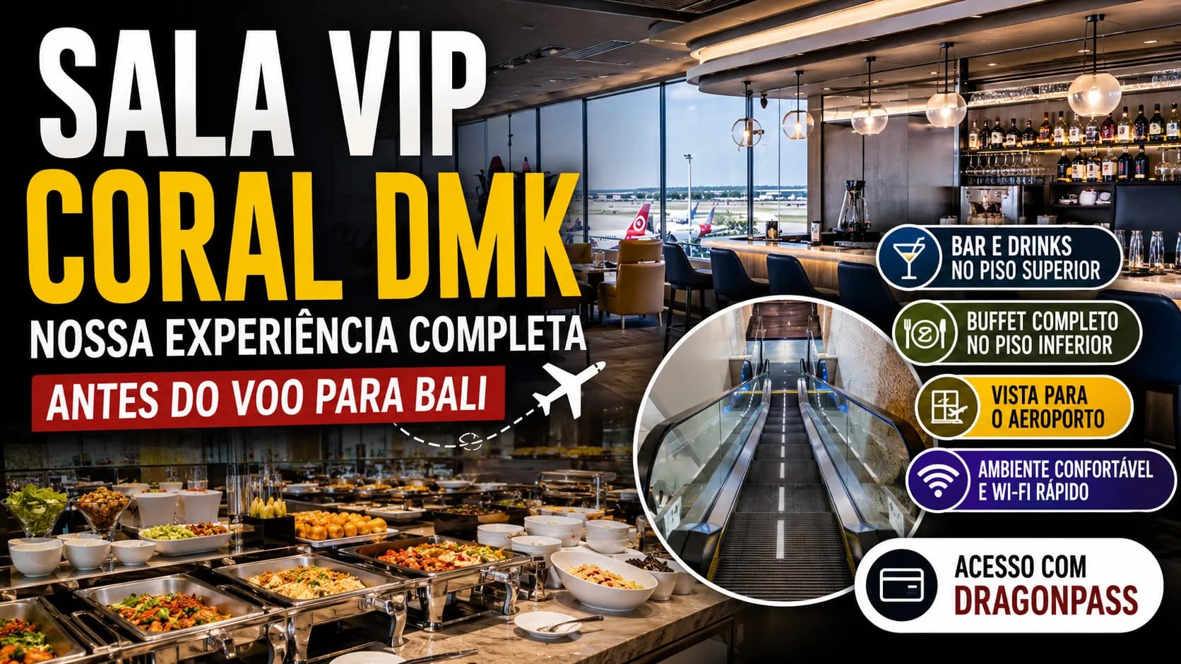 Sala VIP Coral DMK Internacional(T1): Nossa Experiência Completa Antes do Voo de Bangkok para Bali