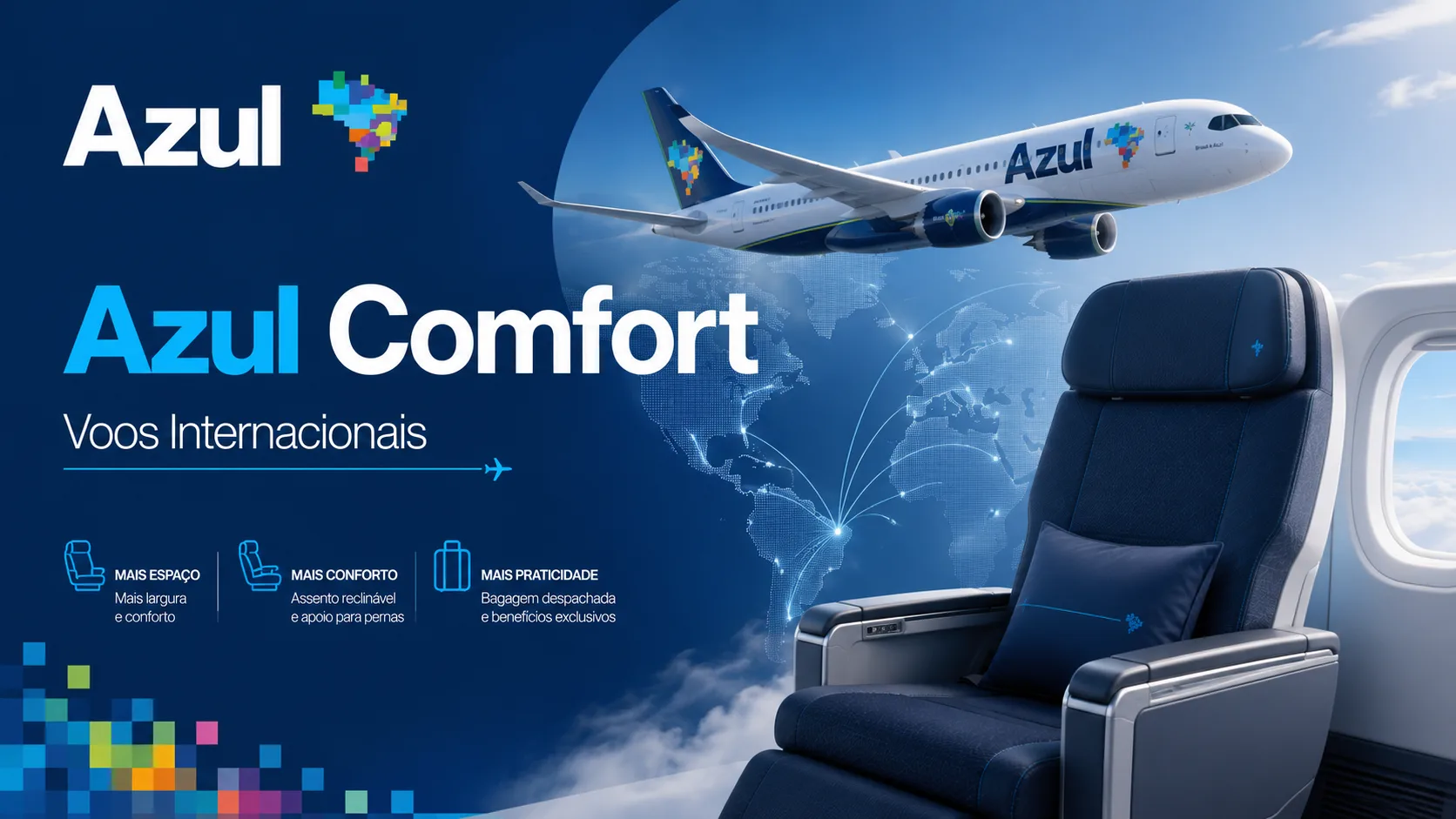 Azul Comfort voos internacionais: nova classe estreia em rotas para EUA e Europa