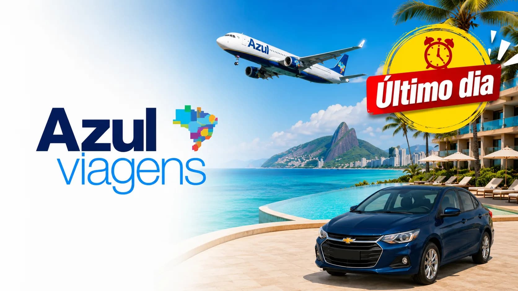 ÚLTIMO DIA!! Azul Viagens oferece 20% de desconto em hotéis e aluguel de carros no exterior