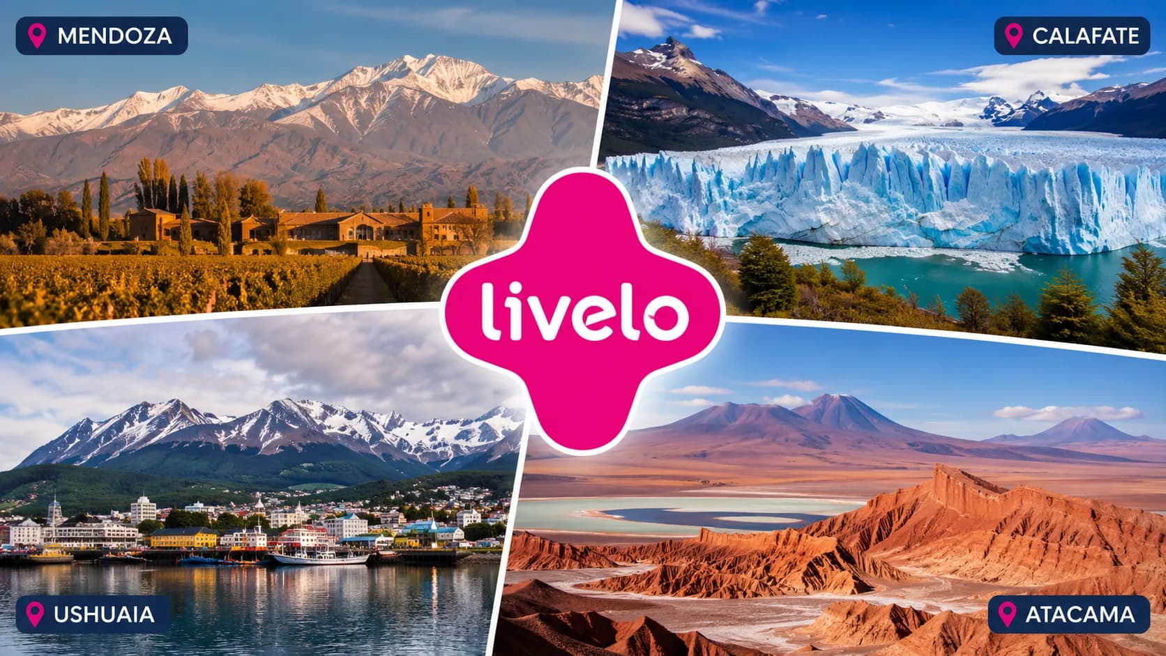Livelo 20% desconto voos: economize em passagens para Mendoza, Calafate, Ushuaia e Atacama