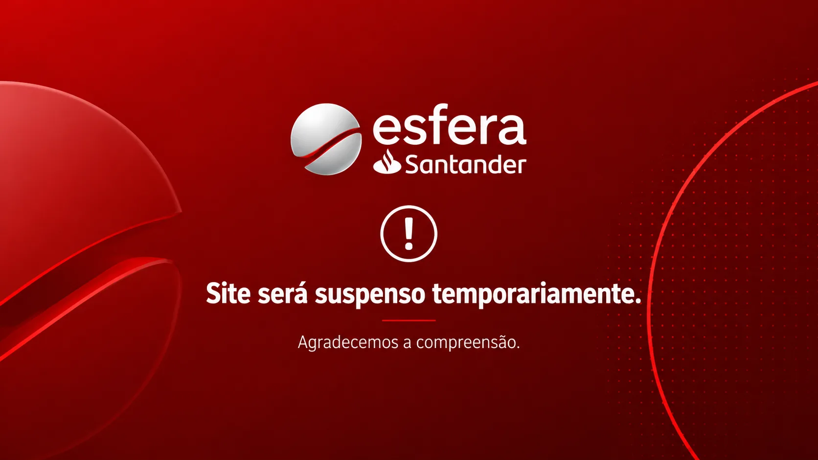 Site da Esfera ficará temporariamente indisponível para melhorias Site da Esfera ficará temporariamente indisponível para melhorias