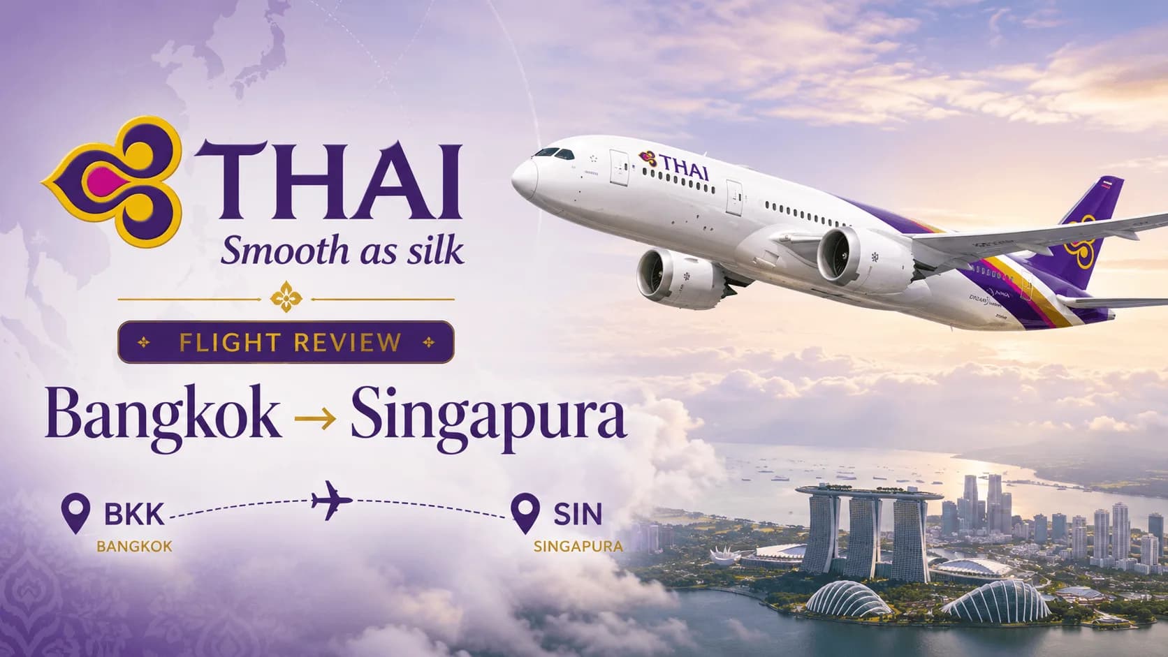 Como é voar Thai Airways? Nossa experiência de Bangkok para Singapura