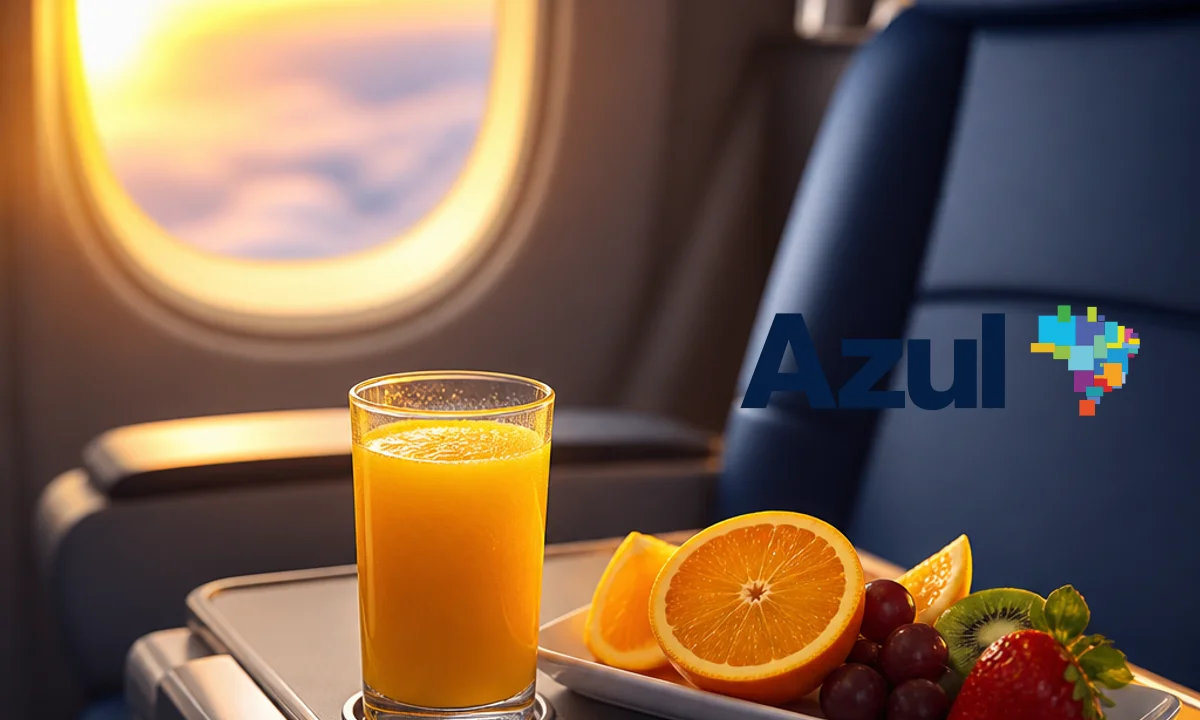 Azul passa a oferecer sucos OQ em voos internacionais: O que muda para o passageiro?