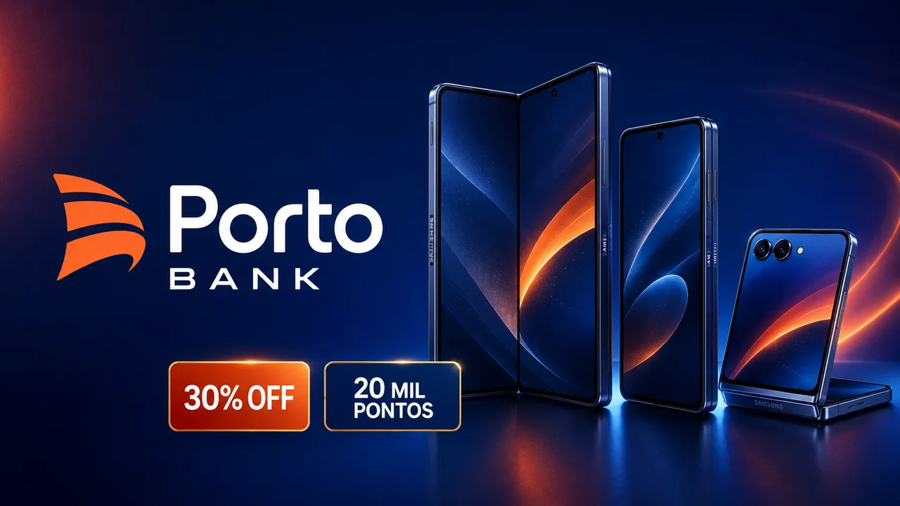 Último dia: Porto Bank oferece 20 mil pontos e 30% OFF em celulares Samsung