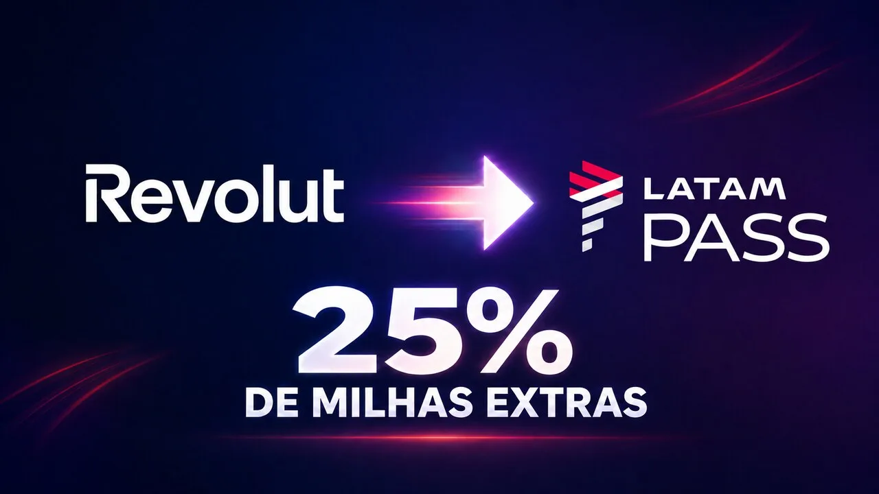 LATAM Pass e Revolut 25% de bônus: transfira pontos e ganhe milhas extras LATAM Pass e Revolut 25% de bônus: transfira pontos e ganhe milhas extras