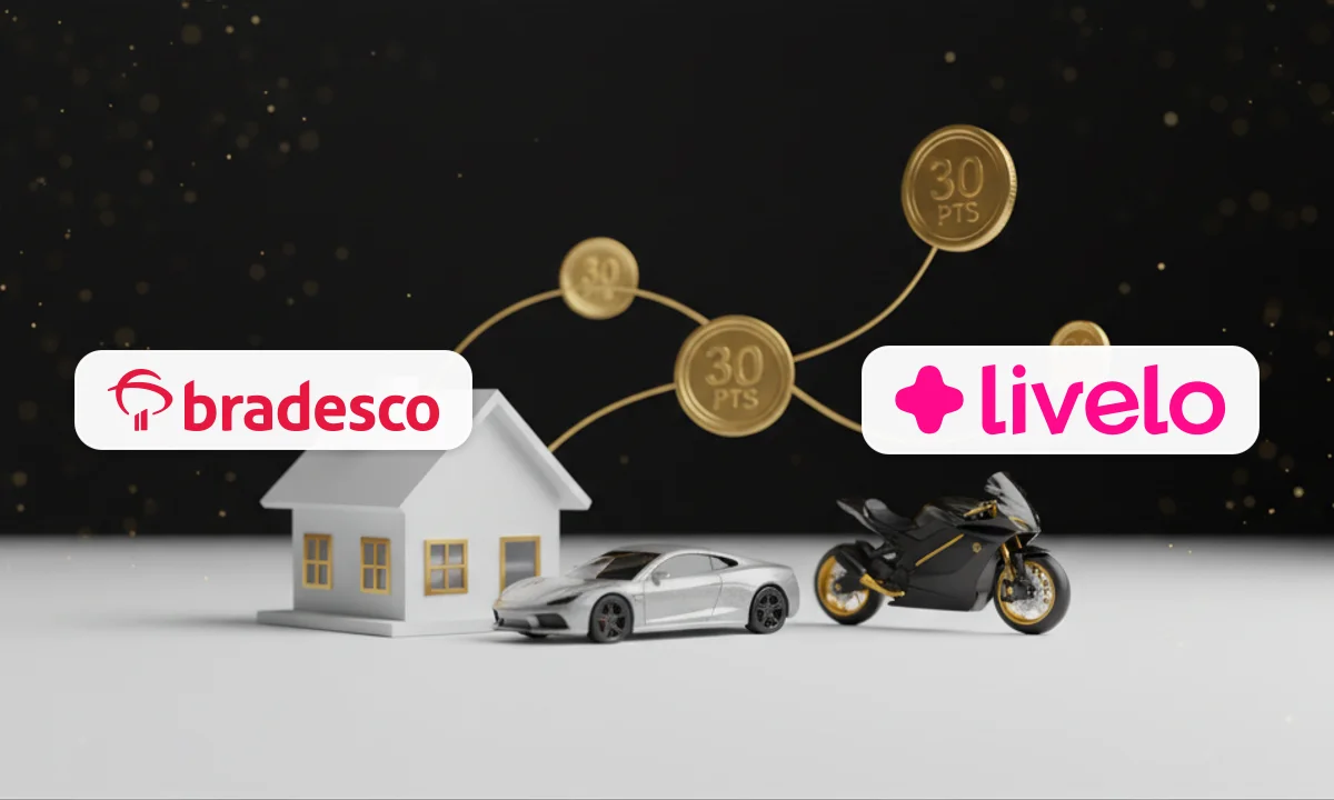 Aproveite: 30 pontos por R$ 1 na Bradesco Consórcios pela Livelo