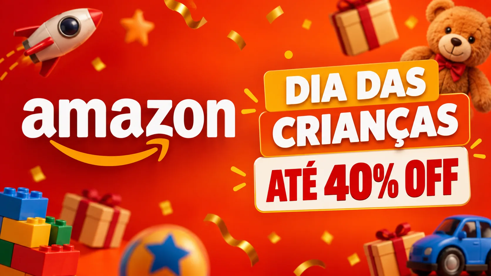 Amazon oferece até 40% de desconto no Dia das Crianças 2026 Amazon oferece até 40% de desconto no Dia das Crianças 2026