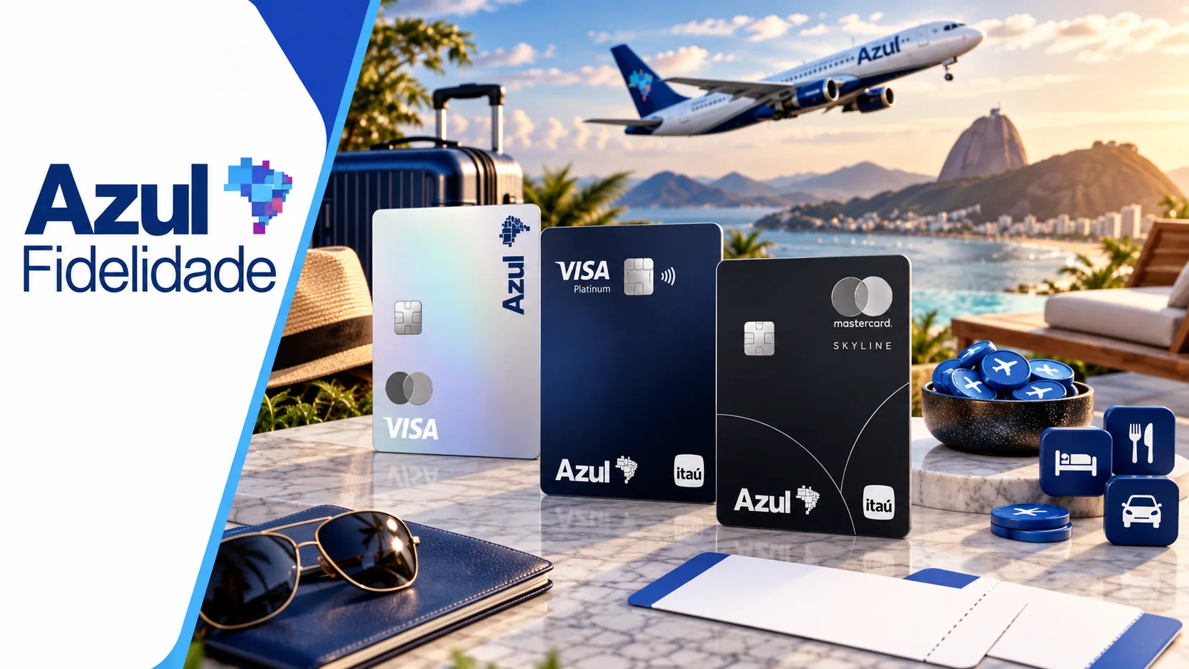Cartões Azul Itaú: comparação completa de pontos, benefícios e salas VIP