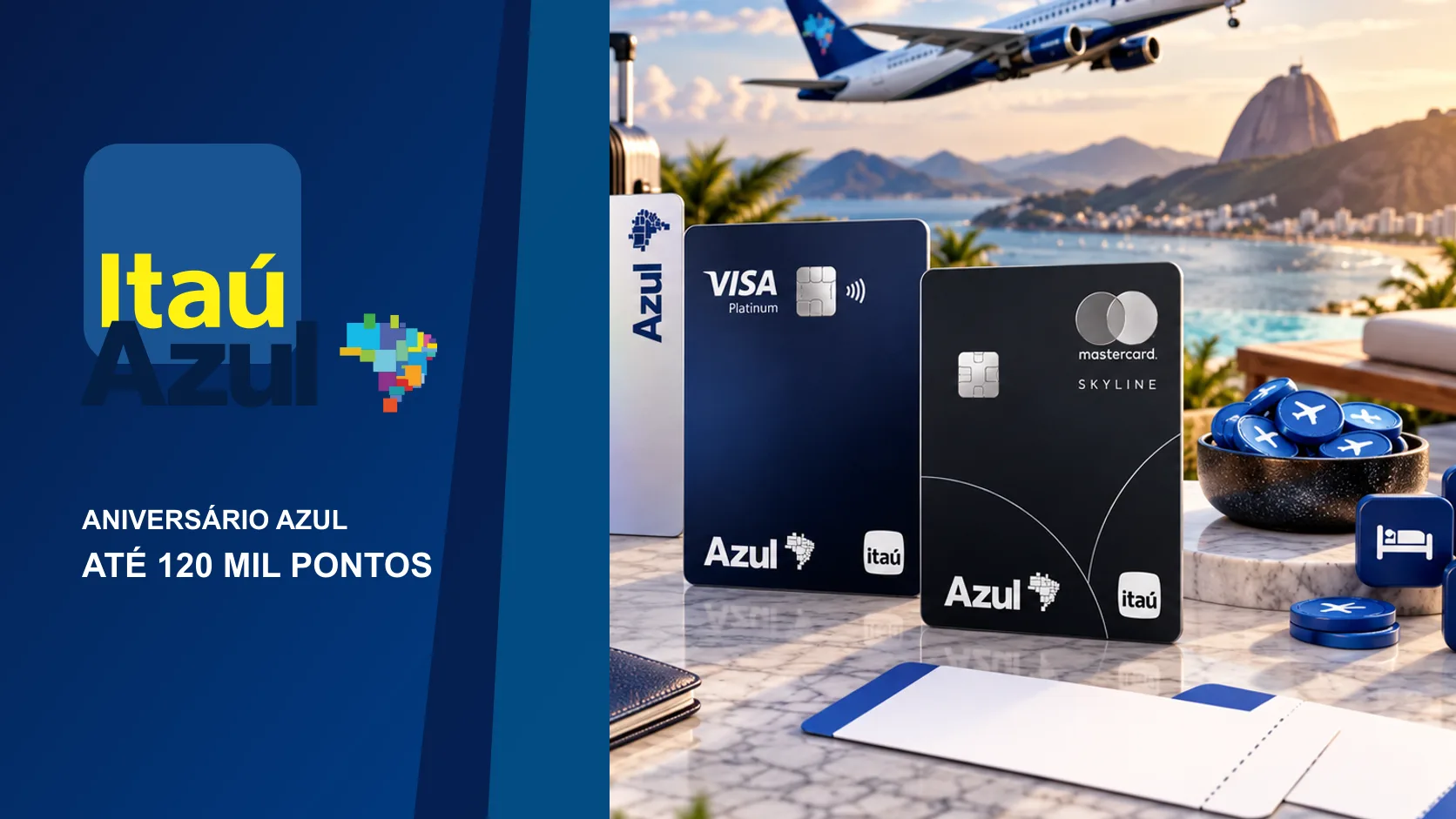 Aniversário Cartão Azul Itaú: até 120 mil pontos bônus; veja as regras