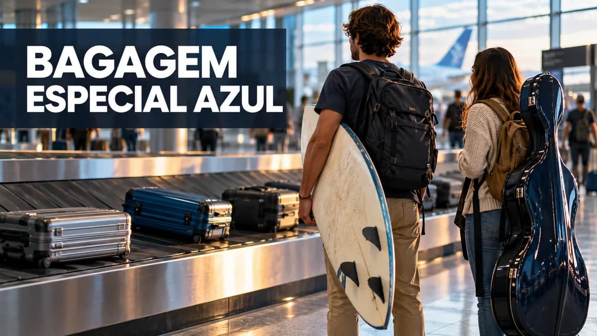 Bagagem especial na Azul: bicicleta, prancha e instrumentos