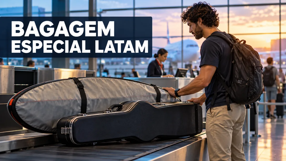 Bagagem especial na LATAM: bicicleta, prancha e instrumentos