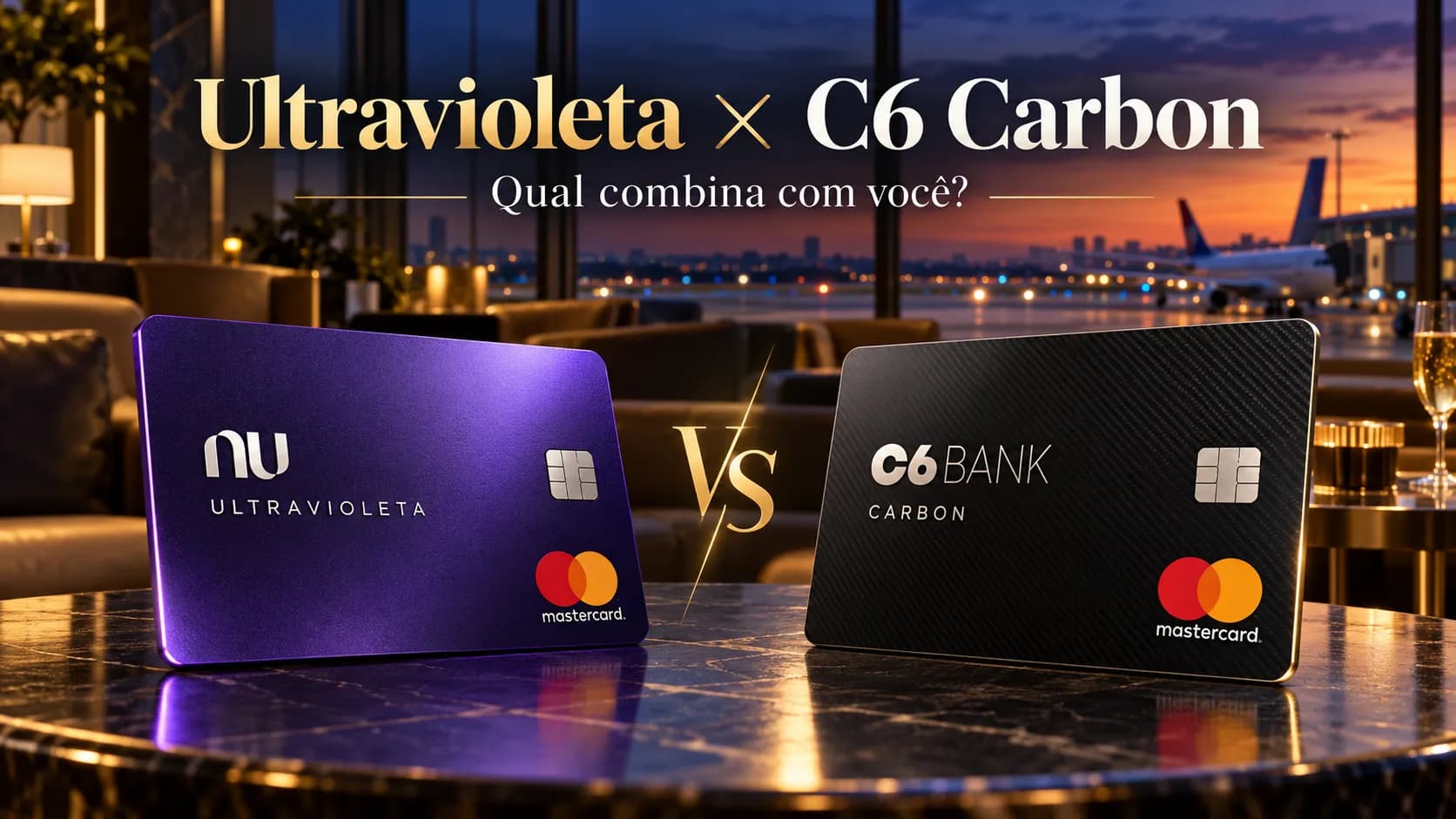 Nubank Ultravioleta vs C6 Carbon: pontos, cashback e salas VIP