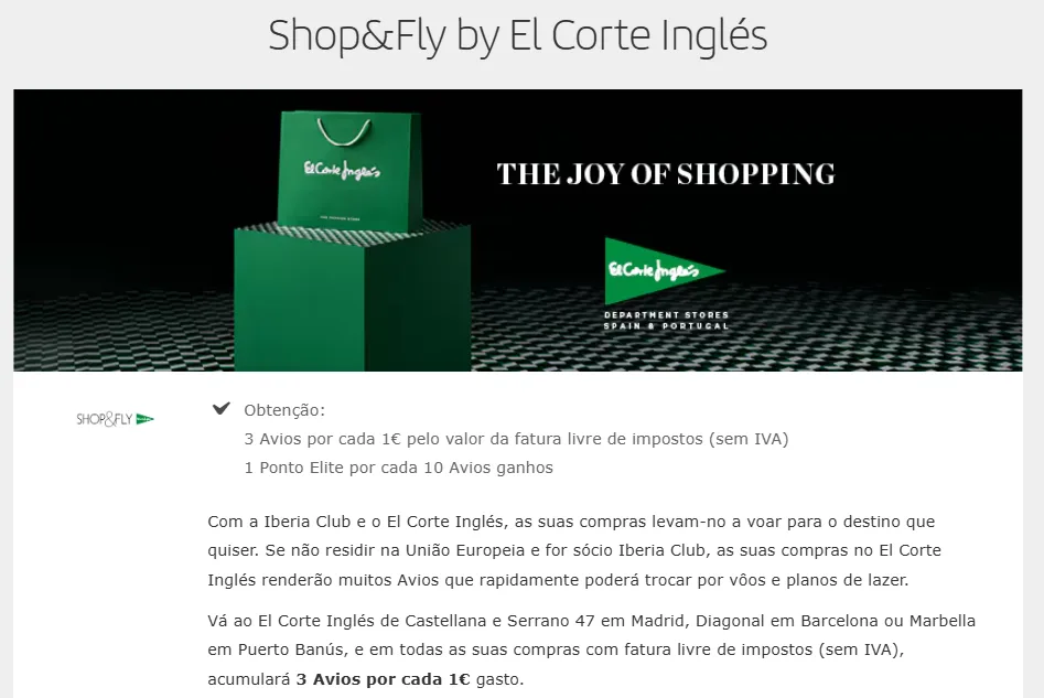 Como acumular Avios em lojas