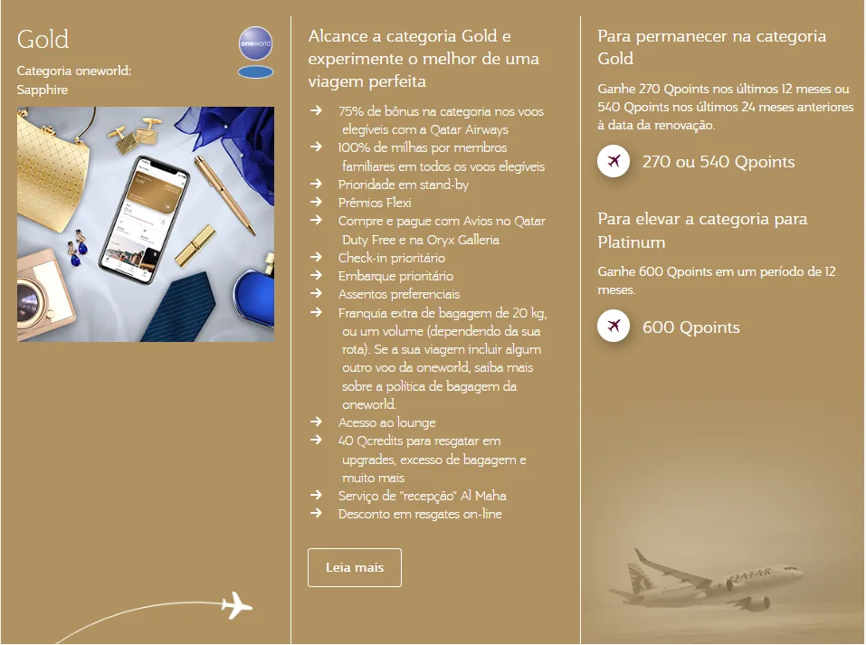 Qatar Airways: Conheça o programa de fidelidade Privilege Club 3 Privilege Club da Qatar Airways gold
