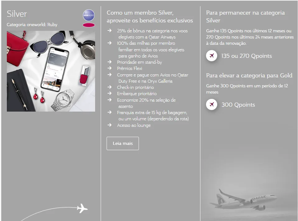 Qatar Airways: Conheça o programa de fidelidade Privilege Club 2 Privilege Club da Qatar Airways silver