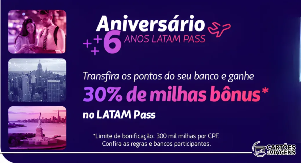 Bancos Parceiros para Latam Pass com Bônus: Ganhe 30% Extras na Transferência de Pontos (até 19/10)