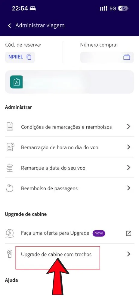 UPGRADE de cabine LATAM pelo celular