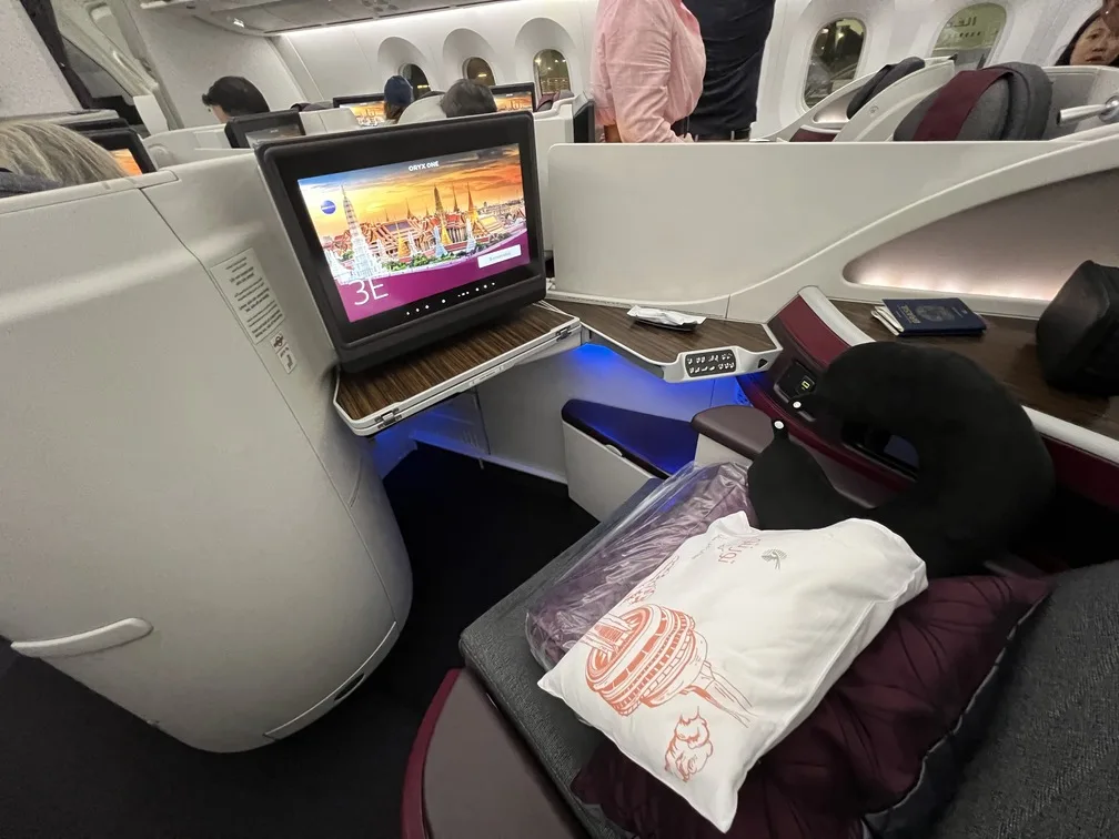 Voando de Executiva Qatar poltrona 2